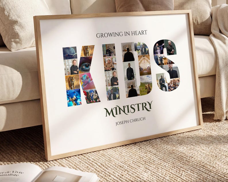Kids Ministry Photo Collage Art (Digital Download),Kids Ministry Gifts Custom Photo Collage, Children's Ministry Pastor Gift, Kids Pastor, Y image 2