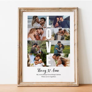 Personalized Anniversary Photo Collage: Couples Love Gift (Digital File)