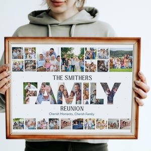 Family Reunion Photo Collage Poster: Personalized Keepsake (Digital File)