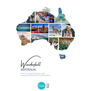 Australia Map Photo Collage: Custom Travel Gift (Digital File)