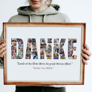 Personalized 'DANKE' Photo Collage: Thank You Gift (Digital File)
