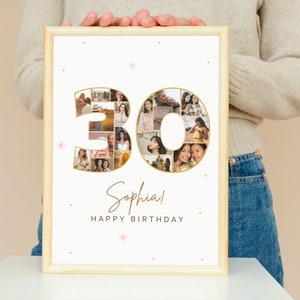 30 Collage Frame Canva, 30 Number Collage, 30th Birthday Collage, 30th Anniversary Collage, 30th Birthday Photo Collage,Custom Gift for  her