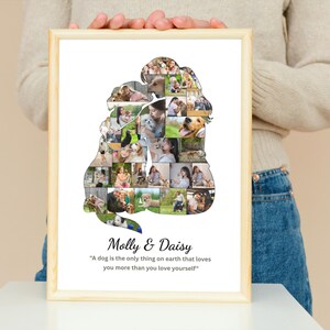 Custom Dog Photo Collage Template, Dog and Girl Photo Collage Gift, Dog Lover Memorial, Custom Pet Collage