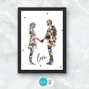 Couples Photo Collage Template, Anniversary Gift (Canva)