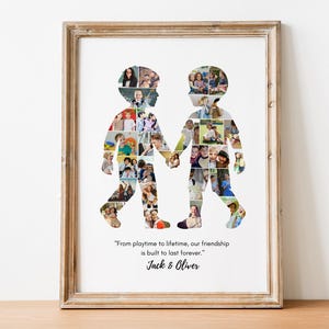 Friends Photo Collage Gift, Two Boys Keepsake (Digital Download)