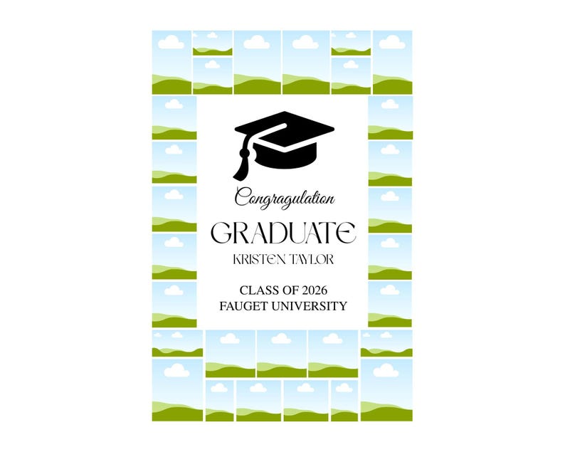 Graduation Photo Collage Template Class of 2026, Graduation Welcome Sign, Graduation Party Poster Display, Editable Senior Grad Gift Canva