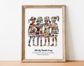 Friends Photo Collage, Customizable Canva Template (Digital Download