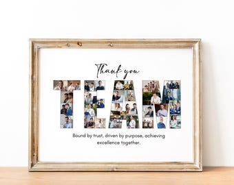 Personalized Team Photo Collage: Colleague Leaving Gift (Digital File)