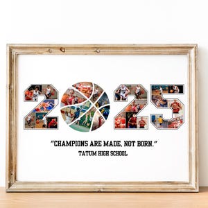 Senior Night Gifts,Graduation PartyDecor,Basketball coach gift,Number Picture Poster, Coach Gift,2025 Basketball Photo Collage,Class of 2025