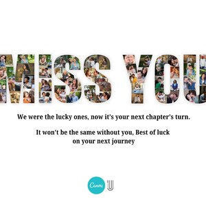 We Will Miss You Farewell Gift for Coworker Boss Team Printable Photo Collage Best Friend Leaving Picture for Employee Going Away