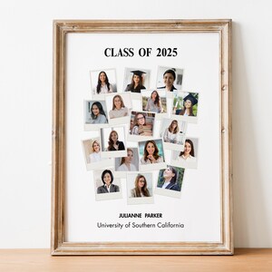 Graduation Photo Collage Template: Class of 2025 Sign (Canva Digital Download)