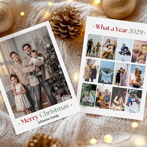 Editable Christmas Photo Card Template: Year in Review Collage (Digital Download)