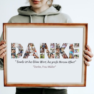 Personalized 'DANKE' Photo Collage Template: Thank You Gift (Digital Download)