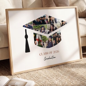 Graduation Cap Photo Collage Template: Senior Gift (Editable in Canva)