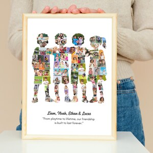 Friends Photo Collage, Customizable Canva Template (Digital Download
