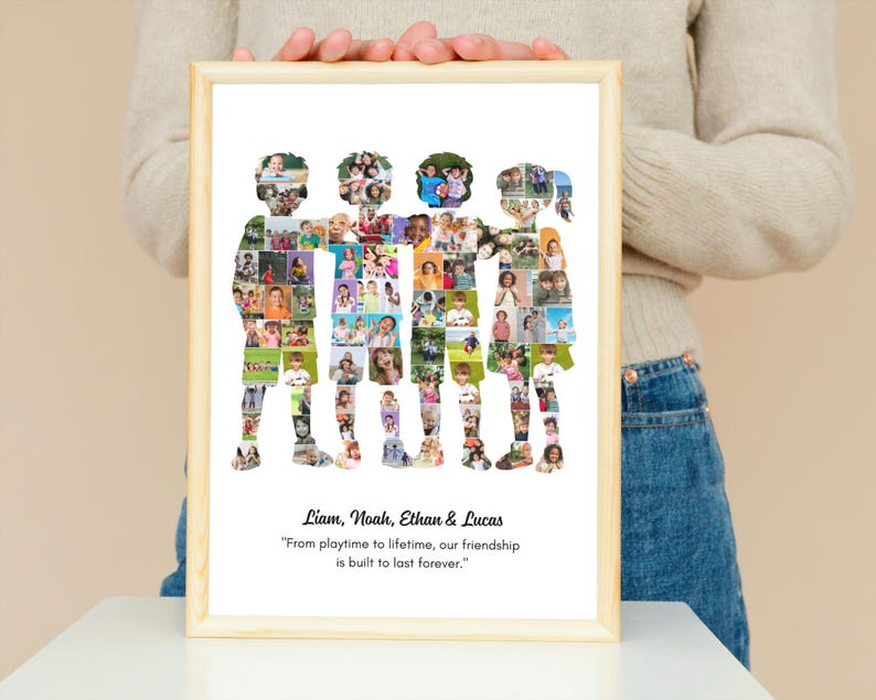 Friends Photo Collage, Customizable Canva Template (Digital Download
