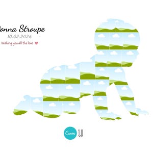 Editable Baby Photo Collage Frame Template | Canva Wall Art for Nursery | Digital Download