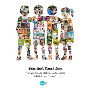 Friends Photo Collage, Customizable Canva Template (Digital Download