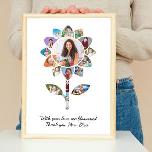 Dahlia Flower Teacher Photo Collage: End of Year Gift (Digital File)