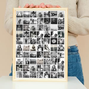70 Photo Collage Template, Minimalist Grid (Canva Digital Download)