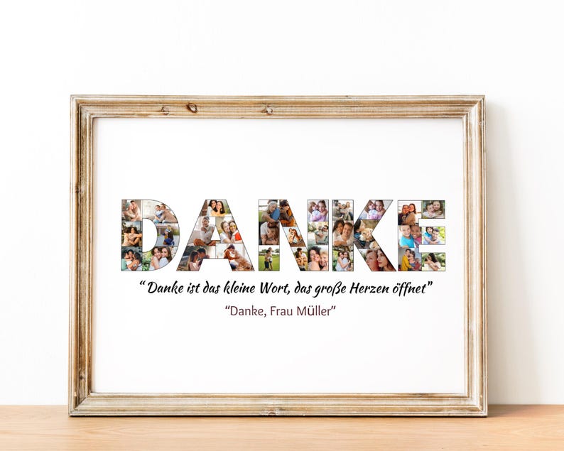 Personalized 'DANKE' Photo Collage Template: Thank You Gift (Digital Download)