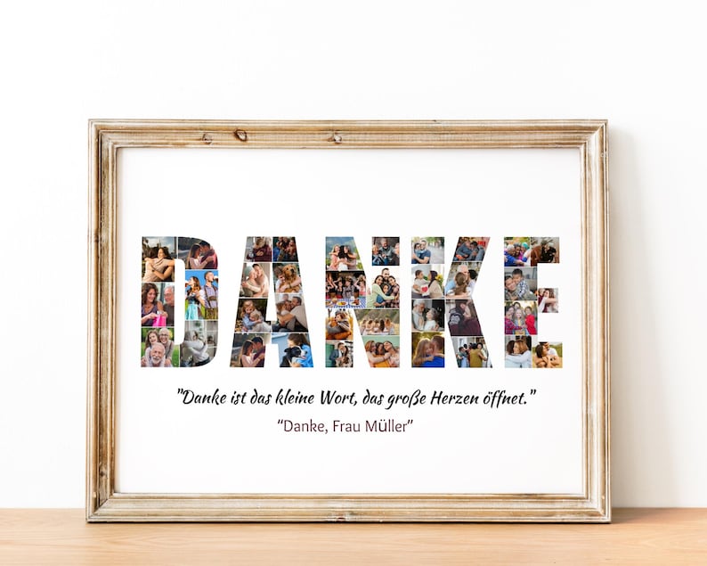 Personalized 'DANKE' Photo Collage: Thank You Gift (Digital File)