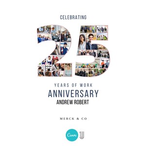 25th Work Anniversary Photo Collage Gift (Digital File)