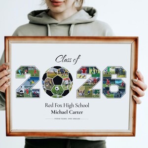 Senior 2026 Football Photo Collage, Personalized Player Gift (Digital Download)