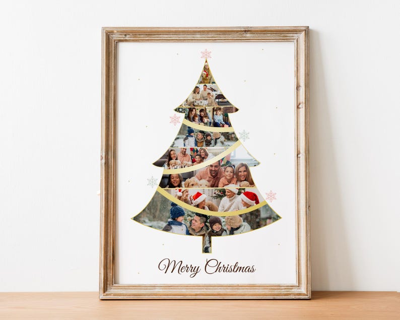 Anpassat julfotokollage: Julgranspresent (digital fil) bild 1