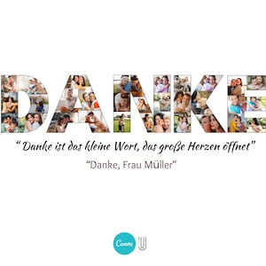 Personalized 'DANKE' Photo Collage Template: Thank You Gift (Digital Download)