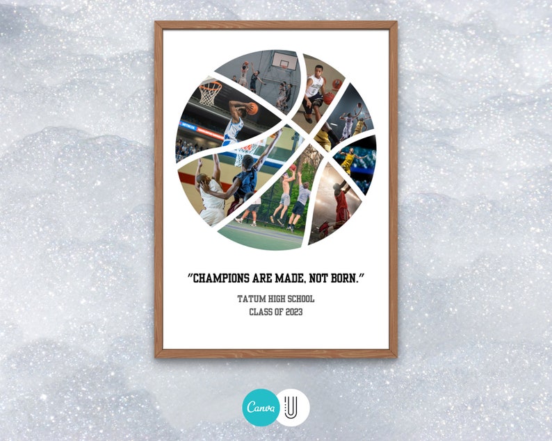 Basketball Photo Collage: Senior Night Gift (Digital Download)