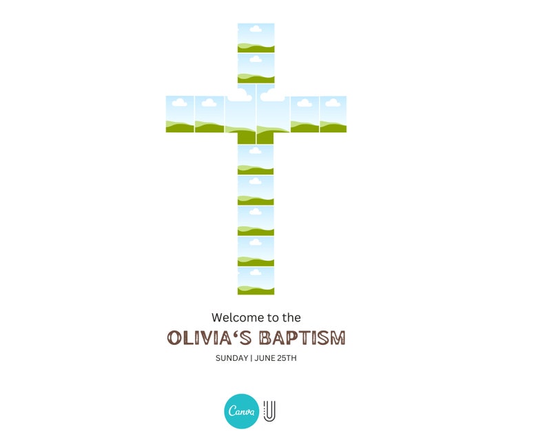 Custom Cross Photo Collage: Baptism or Confirmation Gift (Digital Download)