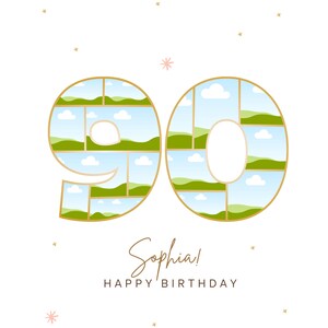 90th Birthday Photo Collage: Canva Frames Number Template (Digital Download)