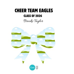 Cheer Bow Photo Collage | Senior Cheerleader Gift (Editable Canva Template)