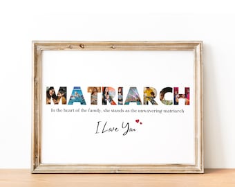 Personalized Matriarch Photo Frame, Mother's Day Gift (Canva Template)