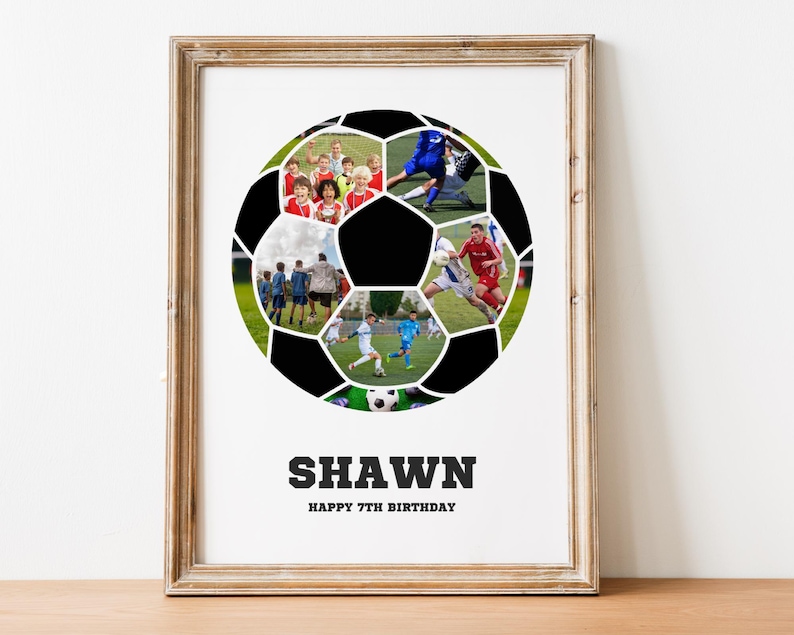 Soccer Ball Photo Collage: Canva Football Gift (Digital File)