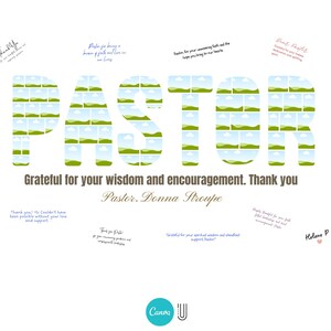 Pastor Appreciation Photo Collage: Christian Church Group Gift (Canva Digital Template)