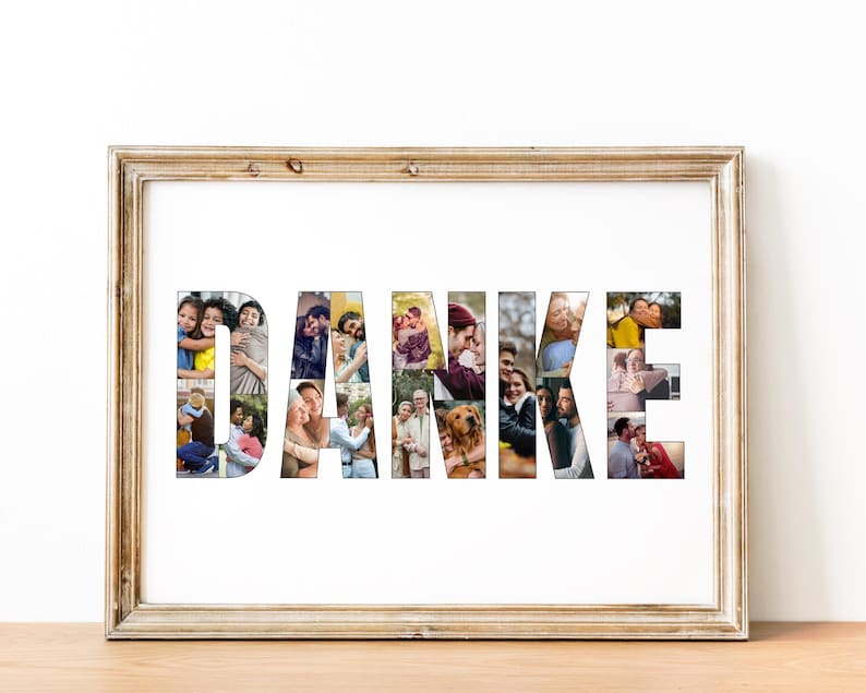 Personalized 'DANKE' Photo Collage Template: Thank You Gift (Digital Download)