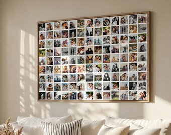 117 Photo Collage Template | Canva Photo Template | Photo Grid Template | Personalized Photo Wall Art | Wedding Photos | Anniversary Gift |
