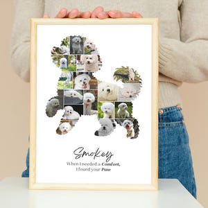 Personalized Bichon Frisé Photo Collage - Dog Pet Memorial Gift - Custom Made with Your Digital Pictures