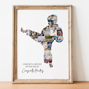 Karate fotokollage present barnminnen kärlek karate bälte marknadsföring kampsportskollage karate ramar lärare present taekwondo bildkollage karaté