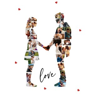 Couples Photo Collage Template, Anniversary Gift (Canva)