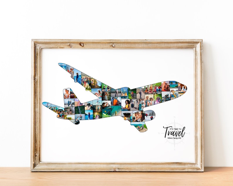 Personalisierte Flugzeug Foto Collage: Pilot Geschenk, Urlaubsandenken (Digitale Datei) Bild 1