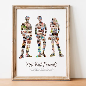 Best Friend Gift Male and Female Best Friends,Print Boy and girl Friendship gift,Best friend birthday gifts,2 guy 1 girl photo collage,