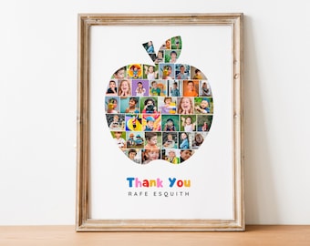 Custom Apple Photo Collage: Teacher Appreciation Gift (Digital File)