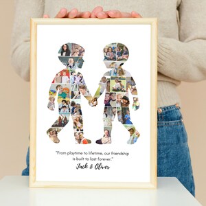 Friends Photo Collage Gift, Two Boys Keepsake (Digital Download)
