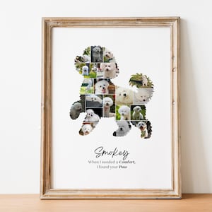 Personalized Bichon Frisé Photo Collage - Dog Pet Memorial Gift - Custom Made with Your Digital Pictures