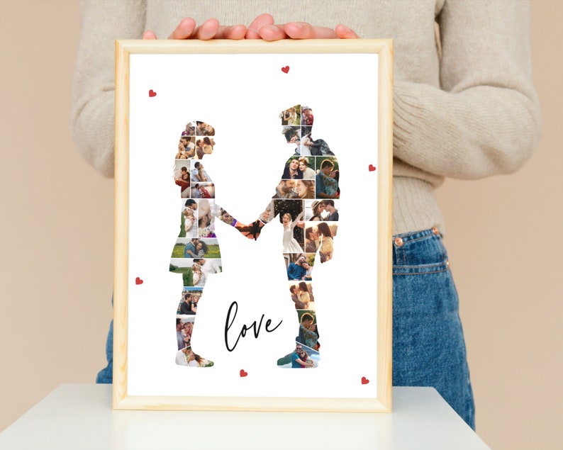 Couples Photo Collage Template, Anniversary Gift (Canva)