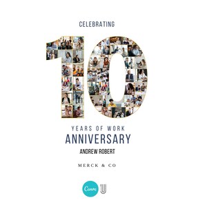 10th Work Anniversary Photo Collage Gift (Digital File)