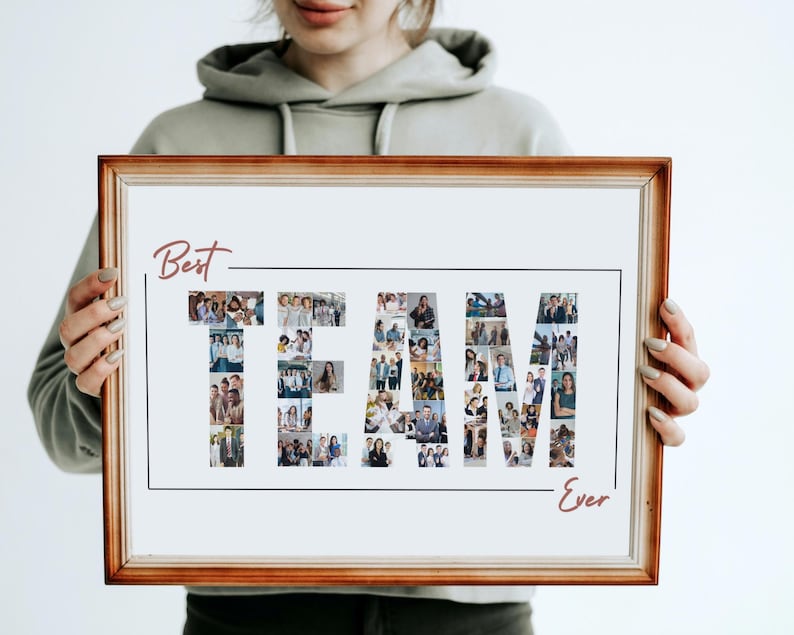Team Photo Collage Gift: Personalized Farewell Poster (Digital File)